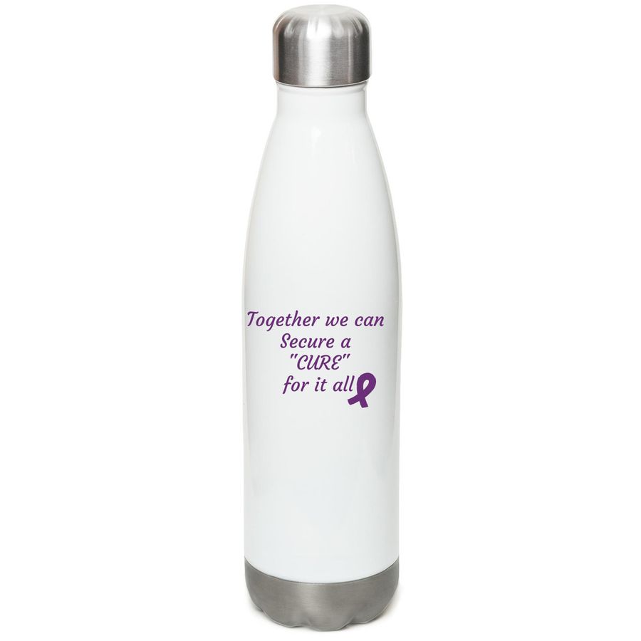 Alzheimer's and Dementia research white water bottle