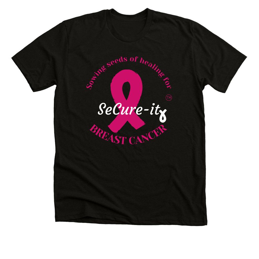 black breast cancer research premium tee-shirt