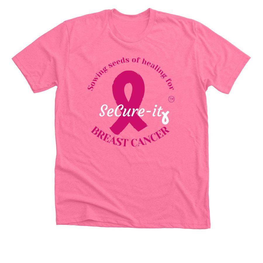 neon pink breast cancer research premium tee-shirt