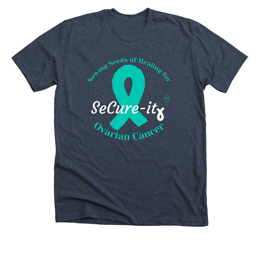heather navy ovarian cancer research tee-shirt