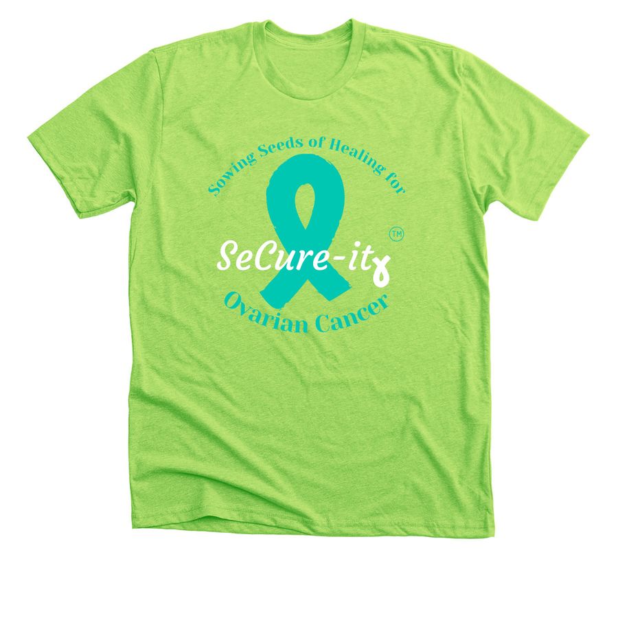 neon green ovarian cancer research tee-shirt