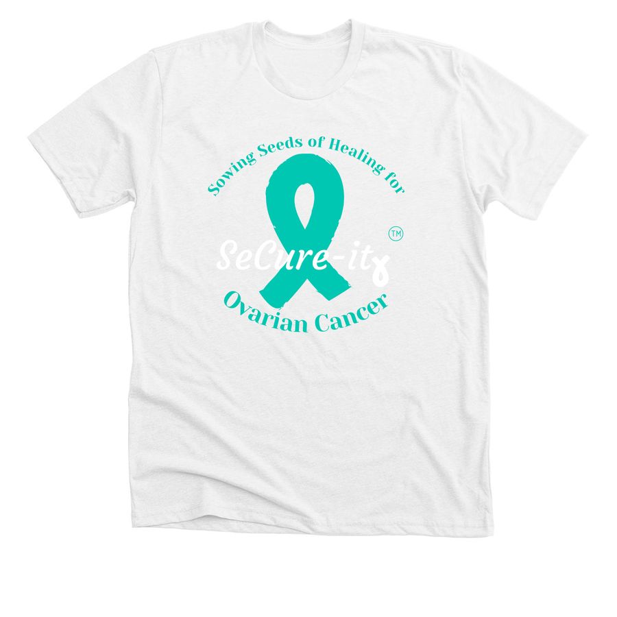 white ovarian cancer research tee-shirt