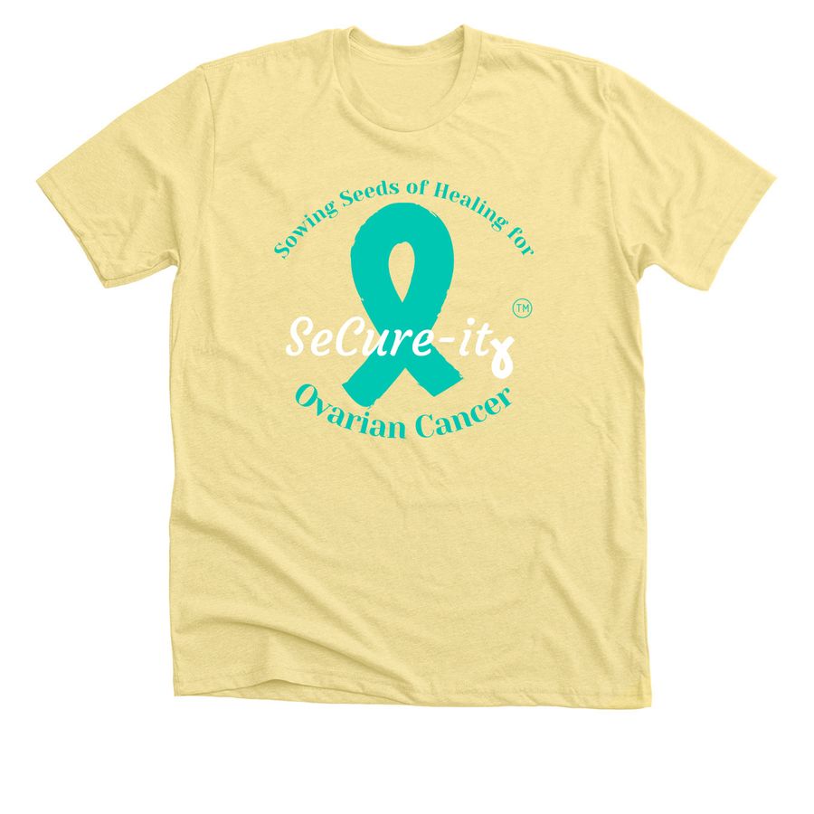 yellow ovarian cancer research tee-shirt